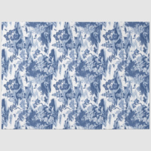 Papel De Seda Edifícios de Chinoiserie china, marinho azul, Vint
