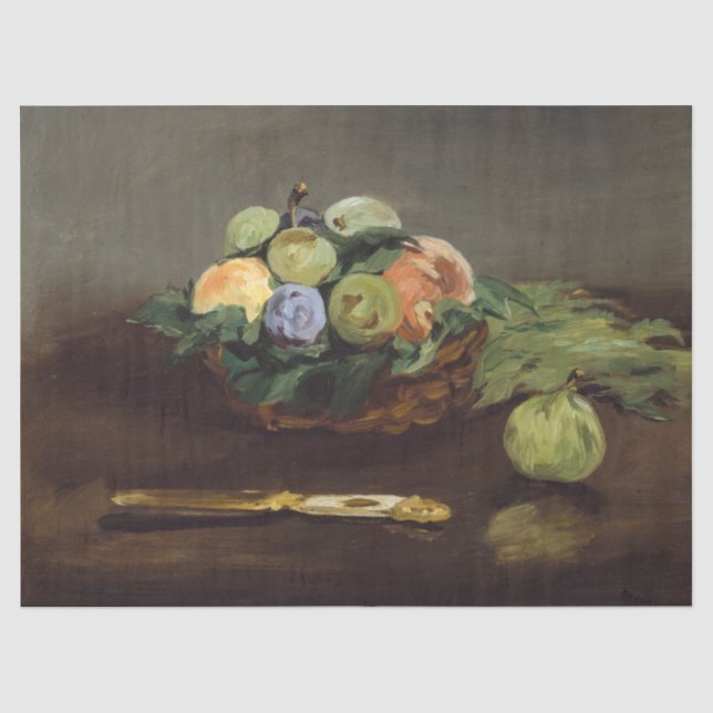 Papel De Seda Edouard Manet - Cesta de Frutas (Frente )