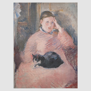 Papel De Seda Edouard Manet - Mulher com um Gato