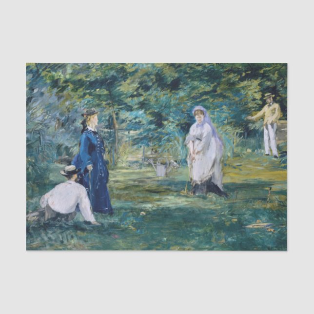 Papel De Seda Edouard Manet - Uma Partida de Croquet (Frente )