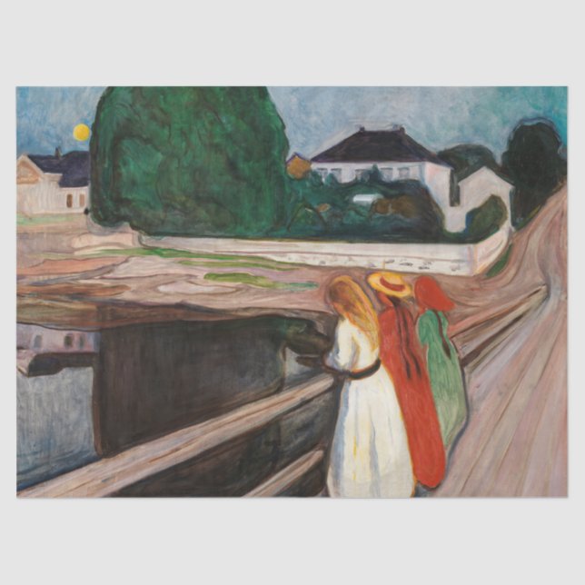 Papel De Seda Edvard Munch - As Raparigas na Ponte (Frente )