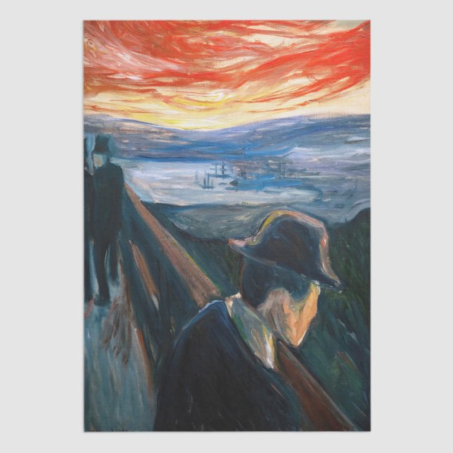 Papel De Seda Edvard Munch - Humor Doente no Sunset, Desespero 1 (Criador carregado)
