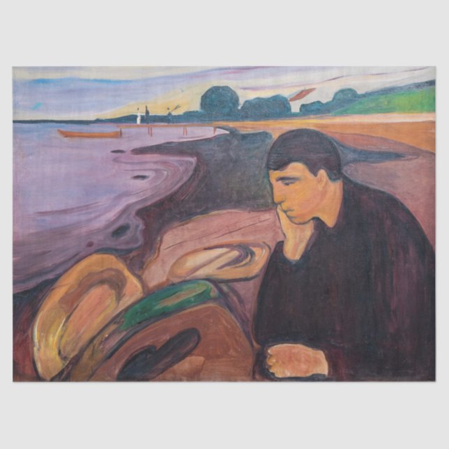 Papel De Seda Edvard Munch - Melancholy 1894 (Frente )