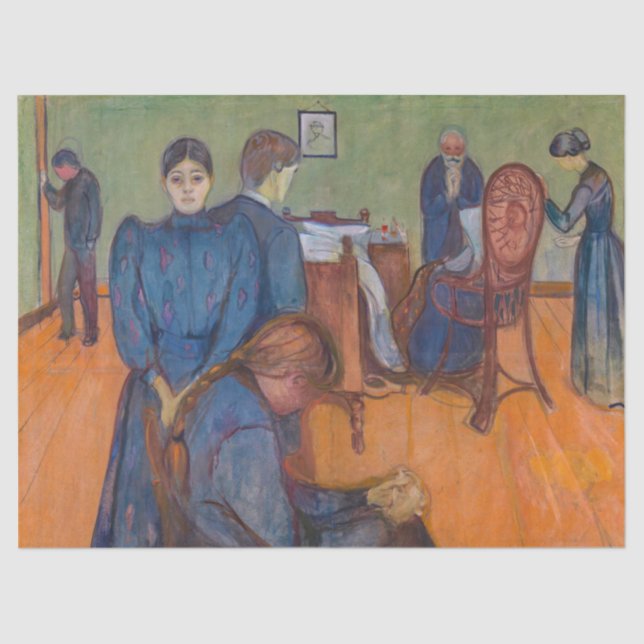 Papel De Seda Edvard Munch - Morte na enfermaria v2 (Frente )