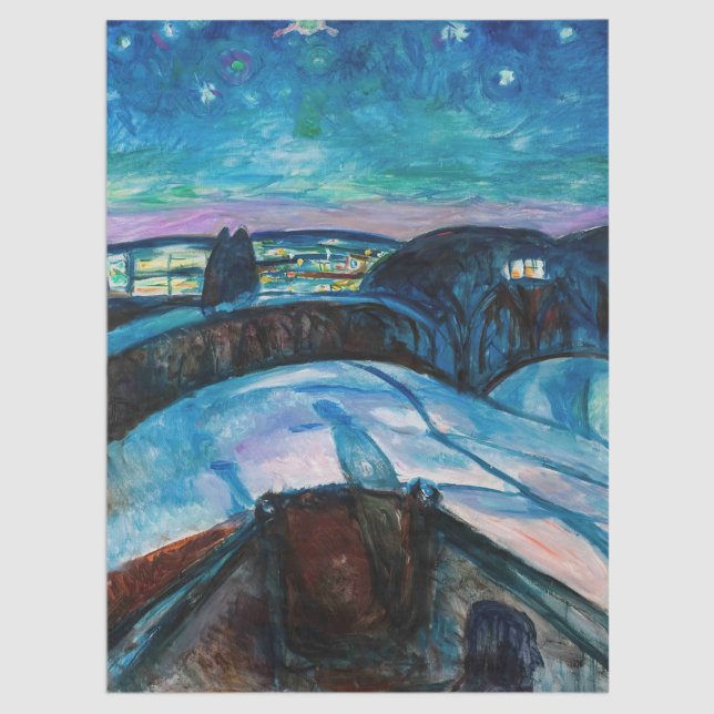 Papel De Seda Edvard Munch - Starry Night 1922 (Criador carregado)