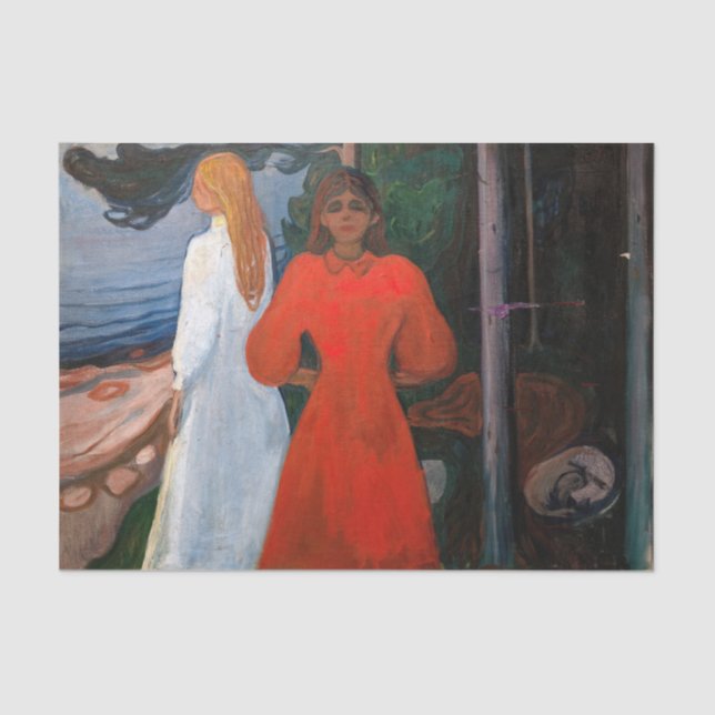 Papel De Seda Edvard Munch - Vermelho e Branco (Frente )