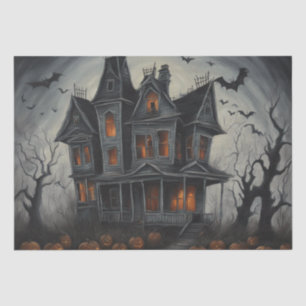 Papel De Seda Eerie Abode: Decoupage de Pintura de Casa Assombra