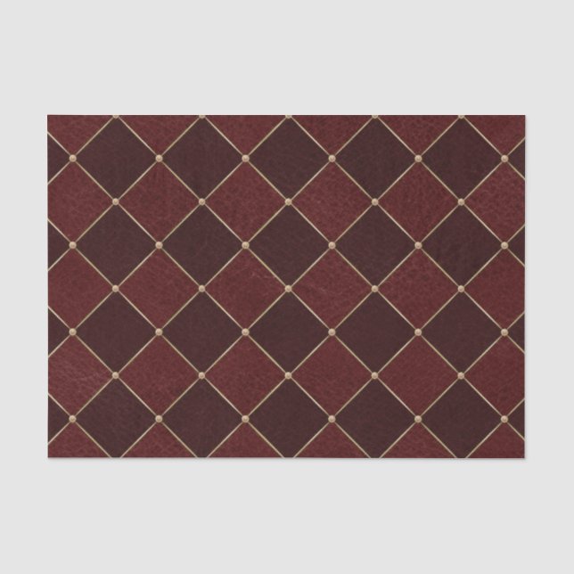 Papel De Seda Efeito do Couro do Harlequin da Burgundy (Frente )