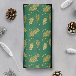 Papel De Seda Efeito Dourado Pine Cones em Verde