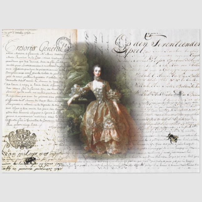 Papel De Seda Éfemera Real Pompadour do século XVIII (Frente )