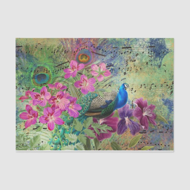 Papel De Seda Efêmeras de Pavão (Frente )