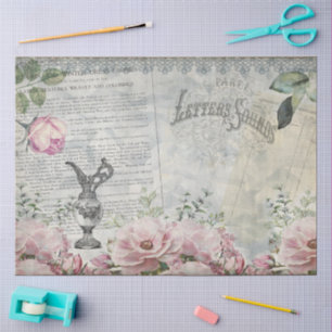 Papel De Seda Efêmeras Vintage Shabby Chic