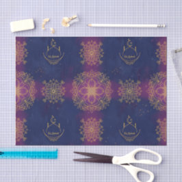 Papel De Seda Eid Azul meia-noite/Magenta
