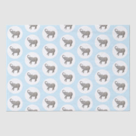 Papel De Seda Elefante Bebê Azul