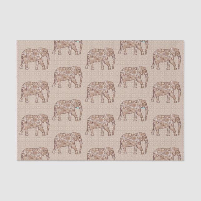 Papel De Seda Elefante de espiral frontal, marrom e taupe (Frente )