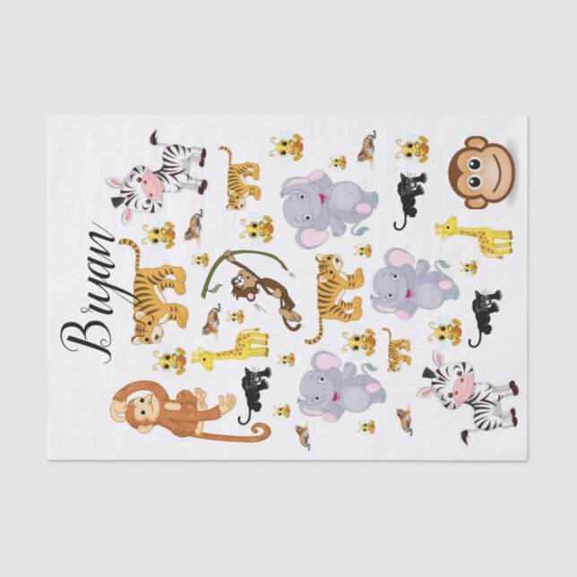 Papel De Seda Elefante de macacos-tecidos (Frente )