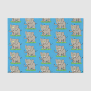 Papel De Seda Elefante engraçado e bonito com desenho animado de