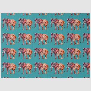 Papel De Seda Elefante multicolorido colorido no fundo do chão