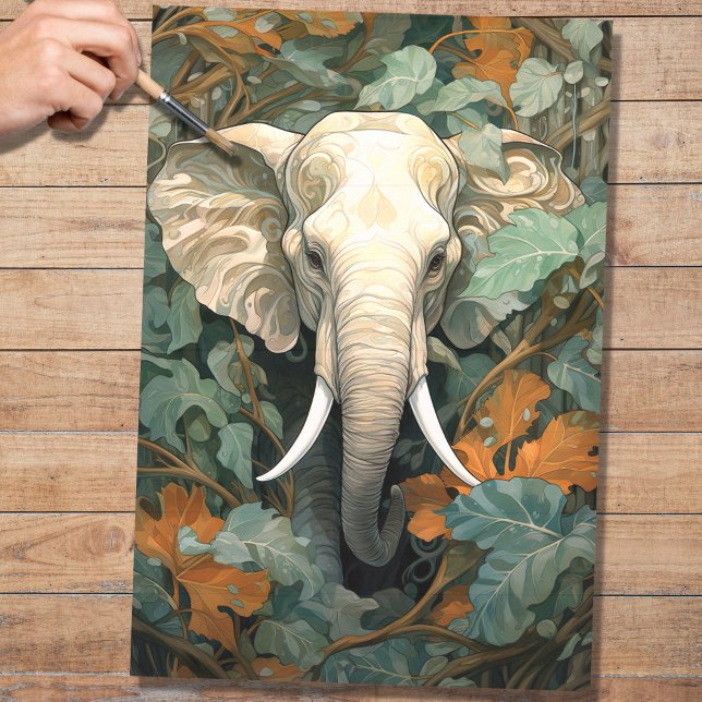 Papel De Seda Elefante No Foliage 3 Decoupage Paper (Criador carregado)
