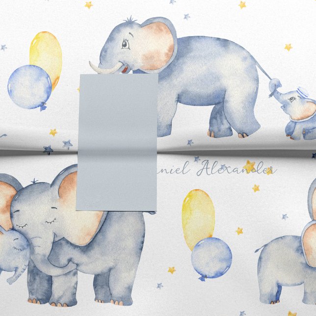 Papel De Seda Elefante para Bebê Bonito com Mamãe de Aquarela (Criador carregado)