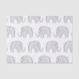 Papel De Seda Elefante pintado mão da aguarela moderna do branco