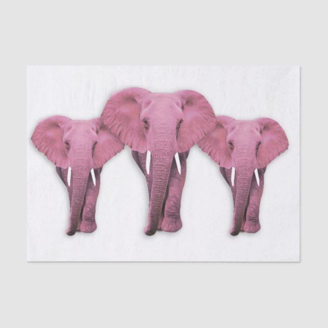 Papel De Seda Elefante Rosa (Frente )