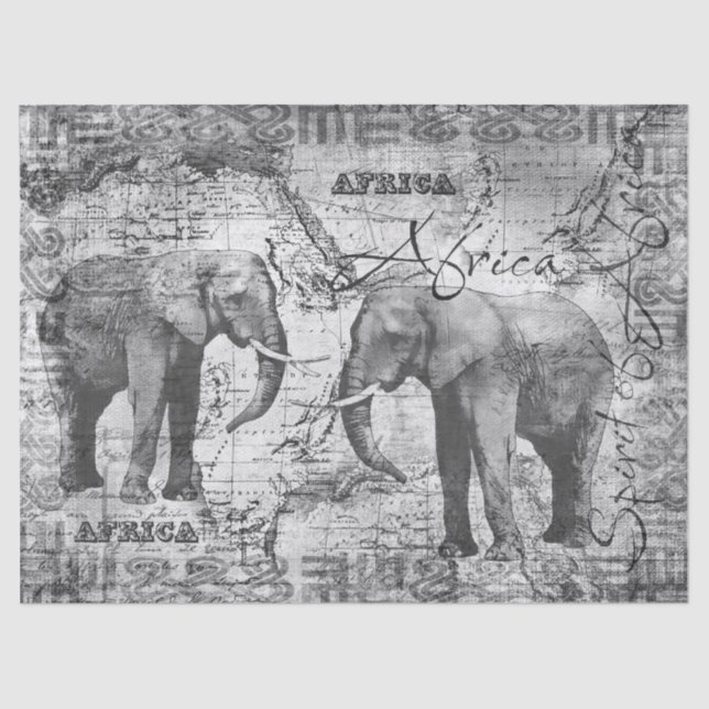 Papel De Seda Elefantes africanos (Frente )