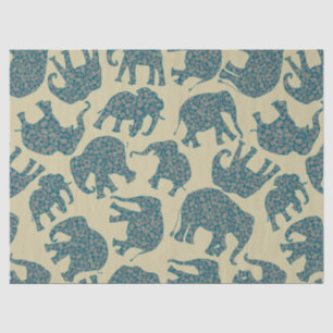 Papel De Seda Elefantes Ditzy de Paisley do divertimento no