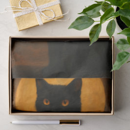 Papel De Seda Elegância Assustadora Gato Preto do Dia das Bruxas