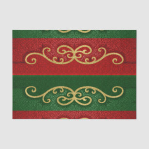 Papel De Seda Elegância das Damas Vermelhas e Verdes com Destaqu