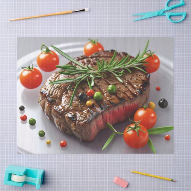 Papel De Seda Elegância de Bife Grelhado (Arte )