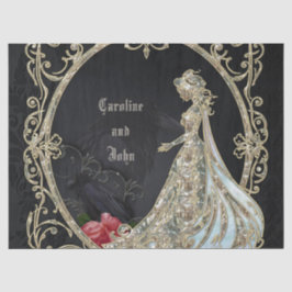 Papel De Seda Elegância em ouro e preto.