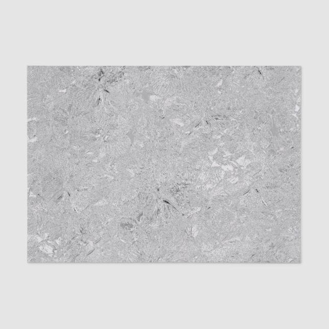 Papel De Seda "Elegância em Prata: Blooms Hibiscus Enchidos" (Frente )