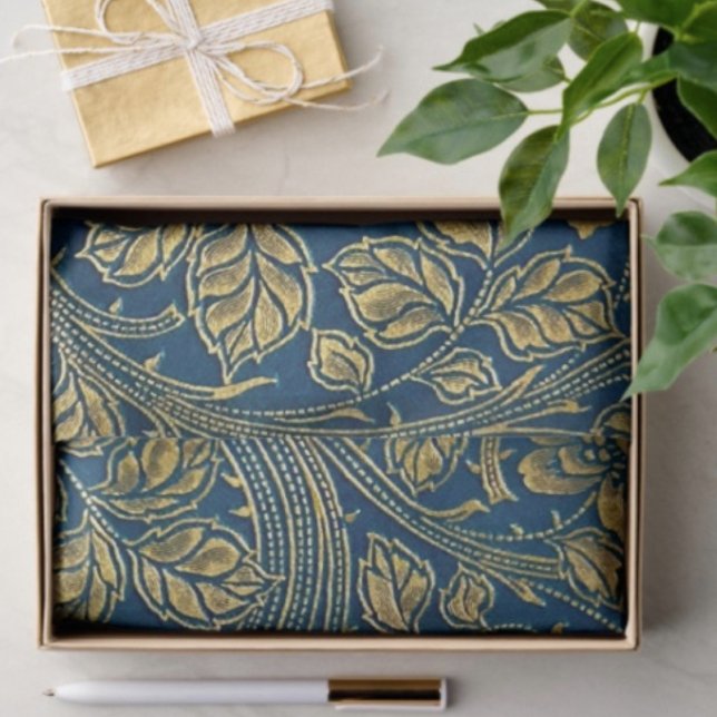 Papel De Seda Elegância Flor de Ouro  (Custom Tissue Paper Size: 10" x 14”.  10lb & 18lb paper.  )