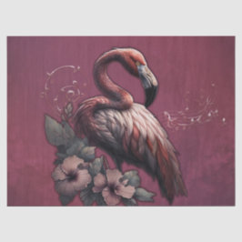 Papel De Seda elegância tropical, o flamingo na luz.