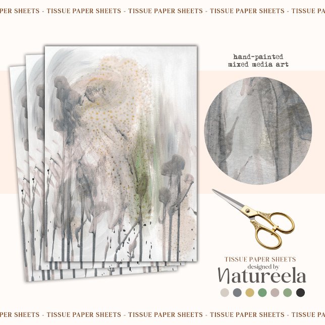 Papel De Seda Elegant Abstract Gray Decoupage Tissue Paper (Criador carregado)