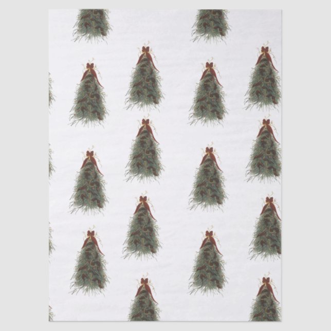 Papel De Seda Elegant Christmas Tree Tissue Paper (Frente )