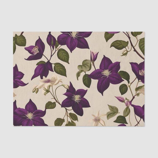 Papel De Seda Elegant Clematis Vine (Frente )