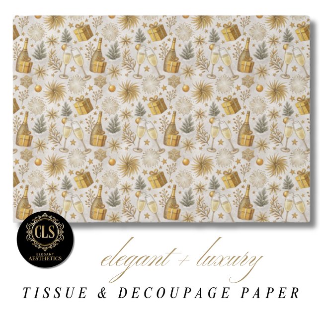 Papel De Seda Elegant Festive New Year Luxe Aesthetics  (Criador carregado)