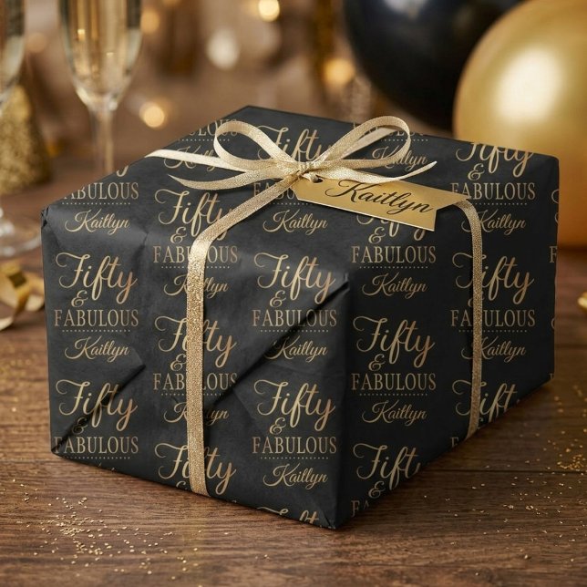 Papel De Seda Elegant Fifty and Fabulous! 50th Birthday Party (Criador carregado)