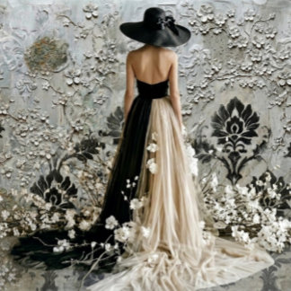 Papel De Seda Elegant Lady in Black and White – Decoupage Paper