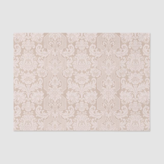Papel De Seda Elegant Ornate Cream Victorian Damask (Frente )