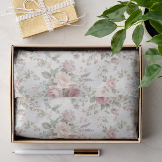 Papel De Seda Elegant Pastel Roses Shabby Chic