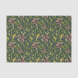 Papel De Seda Elegant Pink Flower Pattern on Dark Background