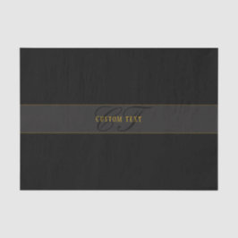 Papel De Seda Elegant Script Monogram Black & Gold