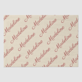 Papel De Seda Elegant Script Nome Bege