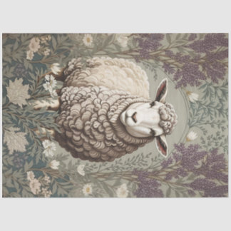 Papel De Seda Elegant Sheep Lavender Flower Background