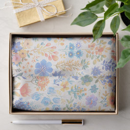 Papel De Seda Elegant Soft Pastel Watercolor Botanical