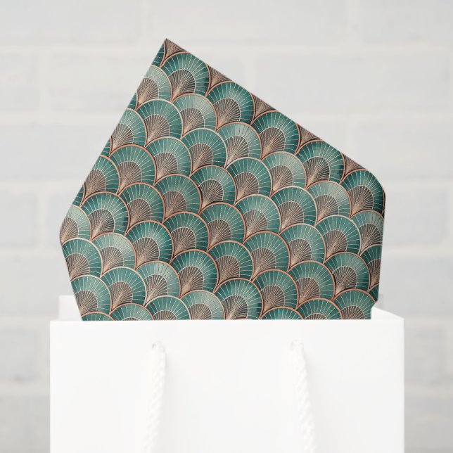 Papel De Seda Elegant tiled Art Deco pattern  (Sacola de presentes)