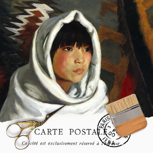 Papel De Seda Elegant Vintage Woman Rustic Texture Decoupage